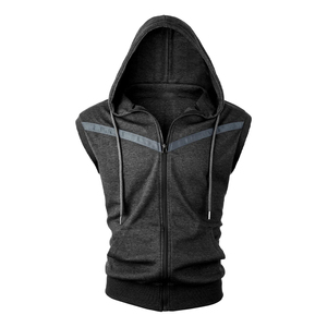Sweat-shirt sans manches pour hommes Gym Wear Fitness Blank Sleeveless Hoodies Wholesale - Product Image 2