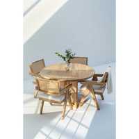 Table à manger ronde contemporaine en bois massif Dublin Design pliable écologique pour appartement hôtel hôpital-2 tailles disponibles