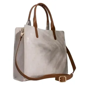 Bolso tote tipo satchel blanco para mujer - Product Image 1