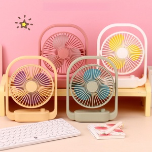Rechargeable <b>Mini</b> Desk Fan USB Portable <b>Table</b> Fan with LED Light 3 Speed Settings for Home Office Car - Product Image 1