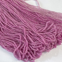 2mm 3mm 4mm Naturel Lumière Rose Foncé Saphir Pierre Facettes Rondelle Perles Strand Chaîne Précieuse Pierre Précieuse En Vrac En Vrac En Gros