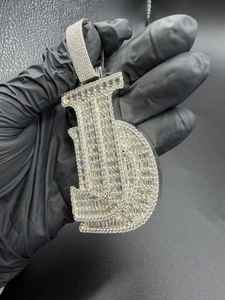 Colgante de Letra JD Personalizado de Moissanita Estilo Hip Hop, Plata 925 con Diamante de Corte Baguette, Joyería Fina, Colgantes y Dijes - Product Image 5