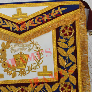 Mark Provincial / District Grand Master Tablier de robe complète Meilleur matériel Tablier maçonnique pour uniforme - Product Image 6
