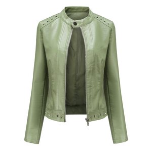 Vestes en Cuir PU Véritable pour Femmes à la Mode Offre Spéciale Logo Personnalisé Vestes en Cuir pour Femmes - Product Image 3