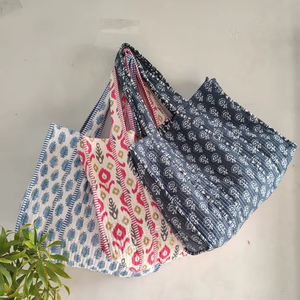 กระเป๋าสะพายไหล่ผ้าคอตตอนแบบกลับด้านได้สำหรับผู้หญิงกระเป๋าช้อปปิ้งแบบยั่งยืนสไตล์โบฮีเมียนชายหาดเป็นมิตรกับสิ่งแวดล้อม - Product Image 1