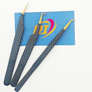 Pinces à cils en acier inoxydable avec logo personnalisé, forme de dauphin, courbées, fines, 90/45 degrés, anti-magnétiques, durables, outils pour cils OEM/ODM - Product Image 6