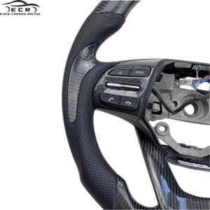 Volante ECR Ever-Carbon Racing di Alta Qualità in Pelle Traforata e Fibra di Carbonio Personalizzato per Accessori Hyundai <span class=keywords><strong>Kona</strong></span> - Product Image 4