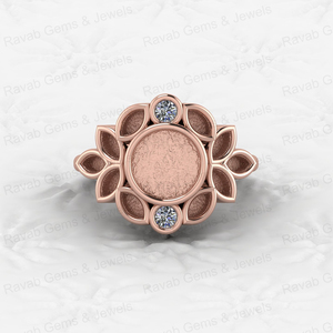 Sólido 925 plata esterlina 8mm redondo y Micro Marquise CZ semi montaje en blanco bisel Base anillo ajuste para Resina Ashe recuerdo joyería - Product Image 2