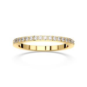 10K/14K/18K or massif 0.25 carats E-F/VVS-VS Moissanite diamant taille ronde demi éternité bague de mariage avec ensemble de broches - Product Image 1