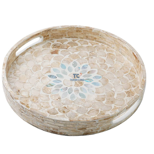 Plateau de Service en Nacre Fait Main en Gros-Couleur Personnalisable & Taille Rond/Rectangle/Carré Formes Origine du Vietnam - Product Image 6