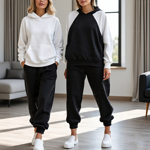 Chándal de gran tamaño para mujer, hombros caídos, 1/4, sudaderas con cremallera y pantalones de chándal, conjuntos deportivos para mujer, chándal holgado para mujer - Product Image 5