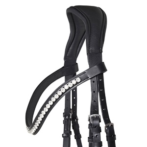 Đẹp hấp dẫn giải phẫu da Ấn Độ cưỡi ngựa ngựa Bridle thoải mái removeable flash với Fancy Swarovski móc - Product Image 3