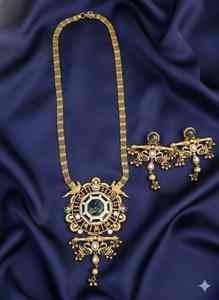 ชุดสร้อยคอโบราณแบบดั้งเดิม ขัดเงาสีทองอย่างดี สไตล์มรดกทางประวัติศาสตร์ เหมาะสำหรับงานแต่งงาน เทศกาล และโอกาสพิเศษ - Product Image 3