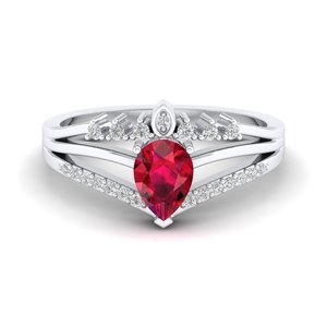 REYES lujo rubí piedras preciosas anillos de compromiso solitario 14K 18K oro amarillo sólido moissanita regalo de boda joyería para mujeres - Product Image 5