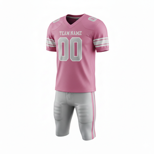 Ensemble de maillot et short de football américain personnalisable, 100% polyester, respirant et grande taille avec position du logo sur le devant - Product Image 5