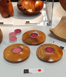 DECOR N UTILITY CRAFT Yew Wood Handmade <b>Tea</b> <b>Light</b> Holder Pippy Yew with Choice of Red Pink or White <b>Tea</b> <b>Lights</b> for Christmas - Product Image 4