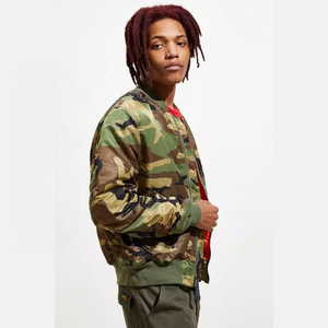 Veste universitaire en satin décontractée et élégante pour hommes, solide, manches longues, broderie, camouflage, poche imprimée par sublimation, état neuf - Product Image 6