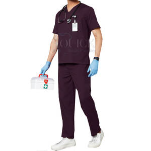 Nuevo Diseño de Uniformes Médicos Personalizables de Manga Corta 100% Algodón, Conjuntos de Joggers para Hospital, Servicio OEM en Stock - Product Image 1