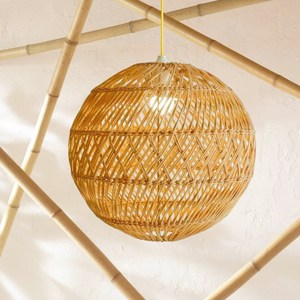 Pantalla de lámpara tejida a mano de estilo Vintage para el hogar, cortina de lámpara de ratán Natural hecha a mano para decoración de sala de estar - Product Image 6