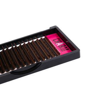 Pestañas postizas de colores a granel, suministros de extensión de pestañas, Etiqueta Privada, fabricante OEM ODM, color marrón oscuro, 0,05, 0,07, 0,1 - Product Image 2