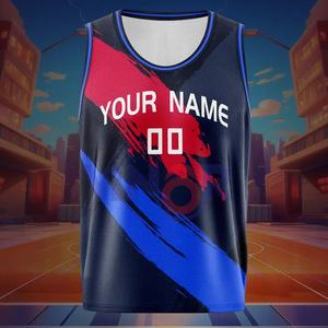 Uniforme de basket-ball personnalisé pour hommes, maillot en polyester respirant réversible, maillot de sport de basket-ball de grande taille avec OEM - Product Image 3