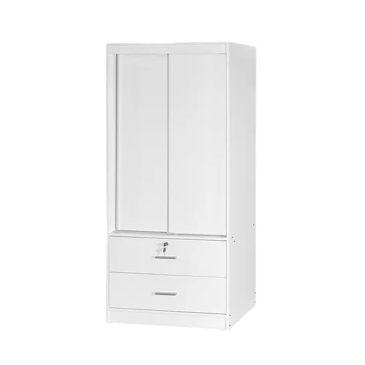 Calidad Premium 2 puertas correderas y 2 cajones armario de pared W207 muebles de dormitorio blanco