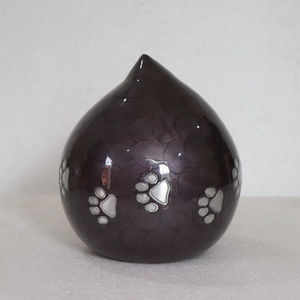 Urne funéraire en émail brun gravé Paw pour animaux de compagnie Ash & Memorial Funeral Fait à la main en Inde par le fabricant et le fournisseur - Product Image 5
