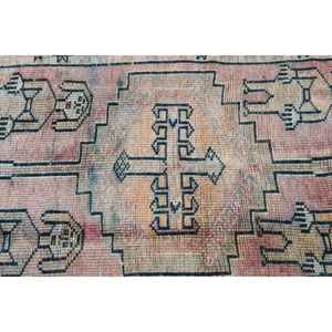 Alfombra de 2.9x11.8 pies, Alfombra Turca Vintage, Alfombra de Lana Herki Azul - Product Image 5