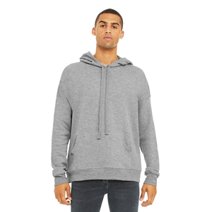 Bella Canvas Custom Logo Pullover Sudadera con capucha de invierno Sudadera de mezcla pesada para hombre con diseño de calentador gris de manga larga - Product Image 1