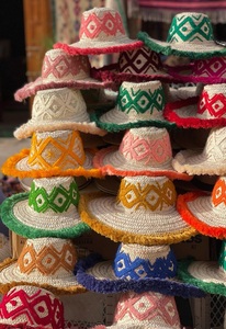 <b>Women</b> Moroccan Straw Character Sombrero Fringe Embroidered Wide Brim Sun <b>Hat</b> <b>Beach</b> Daily Outdoor Travel Summer Headwear - Product Image 2