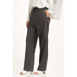Pantalones de Cintura Alta y Pierna Ancha para Mujer, de Crepé y Lona, Transpirables, Casuales, con Estampado Formal WM-TRC-WS24-109 - Product Image 2