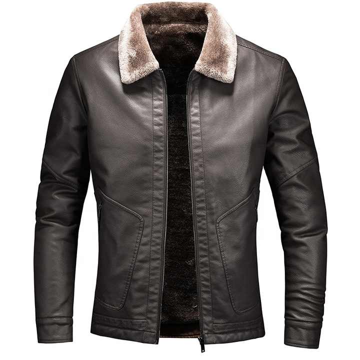 High Quality Fashion Windproof Men's Leather Motorcycle Jacket Plus Size European Men Genuine Leather Jacket
