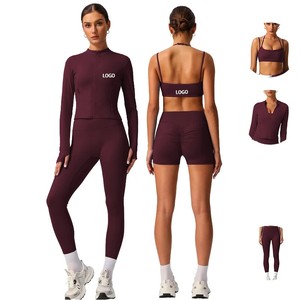 Ropa deportiva para mujer, Top y pantalones cortos sin mangas de secado rápido, conjunto de yoga y gimnasio, conjunto de 2 piezas con logotipo frontal antiestático - Product Image 2