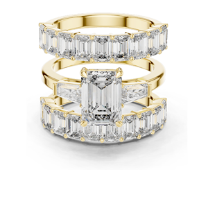 6.24 CT <b>Emerald</b> Cut Lab Diamond Engagement <b>Ring</b> VVS-VS EF Clarity 18KT, 14KT, 10KT Gold & 925 <b>Silver</b> Rose, Yellow, White - Product Image 1