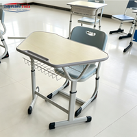 Meubles de formation en classe multi-connectables en forme de Y avec panier à livres, hauteur réglable pour ensemble bureau et chaise d'écolier