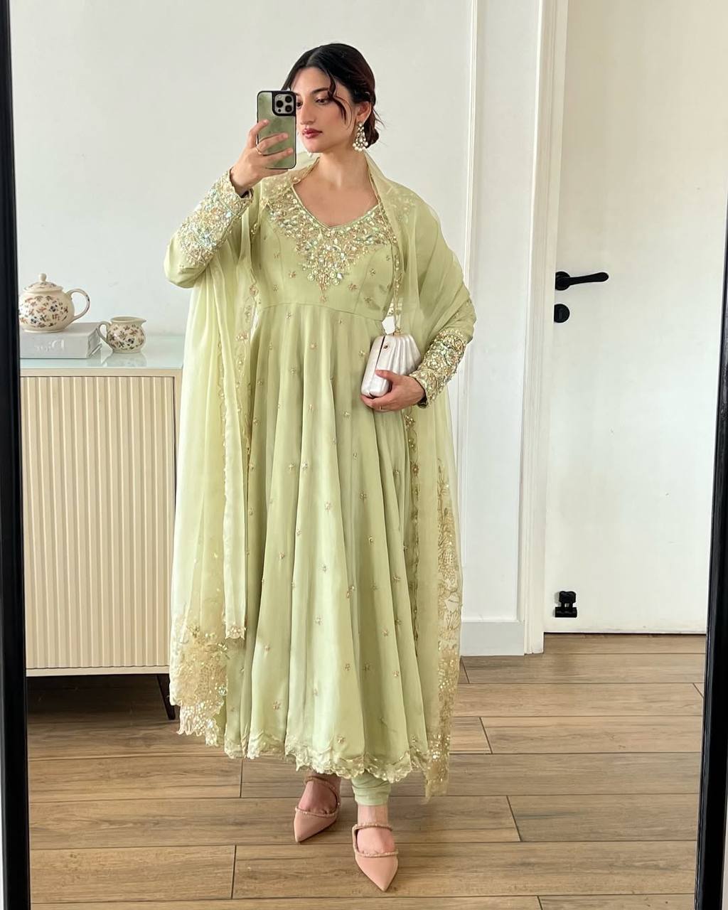 Swinory Vestido De Boda India Listo Para Usar Anarkali Salwar Kameez Para Mujer 5198, A