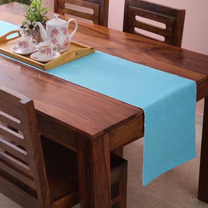 Mantel Individual y corredor de mesa de costilla de algodón 100%, manteles individuales de lino con patrón cuadrado sólido moderno de lujo para el hogar, hoteles, bodas - Product Image 1