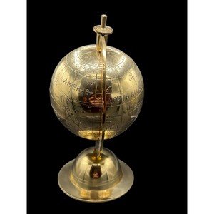 Solid <strong>Brass</strong> Spinning Globe Golden <strong>Sphere</strong> World Map Desk Office Decor Gold Marine Nautical - Product Image 3