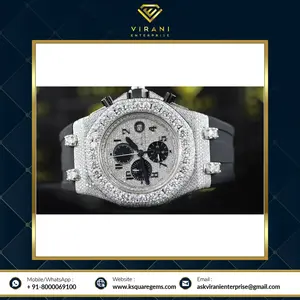 นาฬิกาเพชรโมอิสสุดหรูที่เป็นที่ต้องการของทุกเพศจากผู้ผลิตอินเดียสายสแตนเลสรุ่นใหม่สำหรับทุกเพศ - Product Image 4