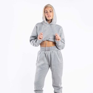 Fabricant sur mesure OEM <span class=keywords><strong>Ensemble</strong></span> sweatshirts à capuche courts haute qualité pour femmes - Product Image 1