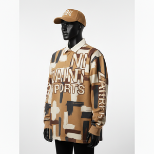 Camiseta de Rugby Premium para Hombre, 240 GSM, Algodón y Poliéster, Tejido Suave y Transpirable, Estampado en Tonos Tierra, Logotipo por Transferencia de Calor, Absorbe la Humedad - Product Image 4