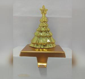 Contemporary Patterned Eco-Friendly Metal Aluminium <b>Christmas</b> <b>Stockings</b> Elegant Holders for Modern Festive Home Holiday Mantel - Product Image 3