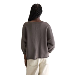 เสื้อสเวตเตอร์แขนยาวสำหรับผู้หญิงมีสไตล์แบบใหม่เสื้อสเวตเชิ้ตผ้าฟลีซหนาผ้าฝ้าย100% คอกลมสำหรับฤดูหนาว - Product Image 2