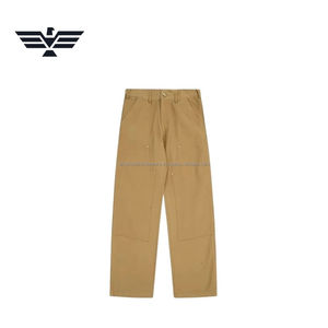 Mens <b>Elastic</b> Waist Straight Leg Trousers | Casual Cotton Sporty Pants | Multi-Pocket Lightweight Durable Workwear Streetwear - Product Image 5