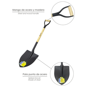 พลั่วพร้อมด้ามไม้และปลายวงแหวน รุ่น 502/3 - Product Image 3