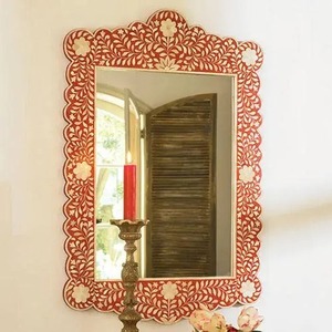 Cadre de miroir antique noir fait à la main en incrustation d'os de style moderne meubles d'incrustation de décoration intérieure pour cadre de miroir mural de salle de bain - Product Image 2