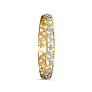 AJRETAIL Brazalete de diamantes naturales de flor dorada de 2.32ct en oro amarillo-Color HI, claridad de VS-SI - Product Image 3