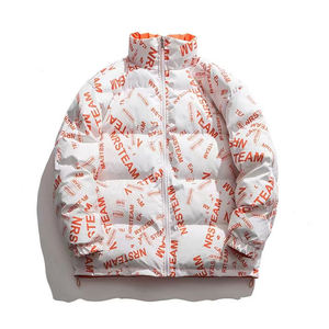 Veste matelassée courte à col montant avec logo personnalisé en gros |   Veste matelassée imperméable d'hiver vierge pour femmes et hommes - Product Image 1