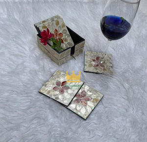 Mantel Individual de lujo hecho a mano con incrustaciones de perlas de concha de nácar cuadrado duradero para mesa de comedor, alfombrillas y almohadillas elegantes hechas a mano - Product Image 2