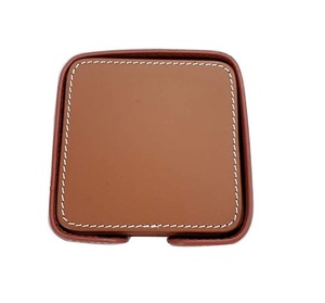 Juego de posavasos de cuero curtido vegetal genuino para mesa de comedor decoración del hogar cocina eventos promocionales de proveedor de India - Product Image 3